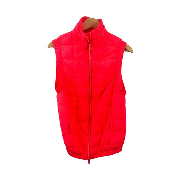 Free People Jackets & Blazers - NWT FP Movement Neon Coral Quilted Puffer Vest Zip Front XS